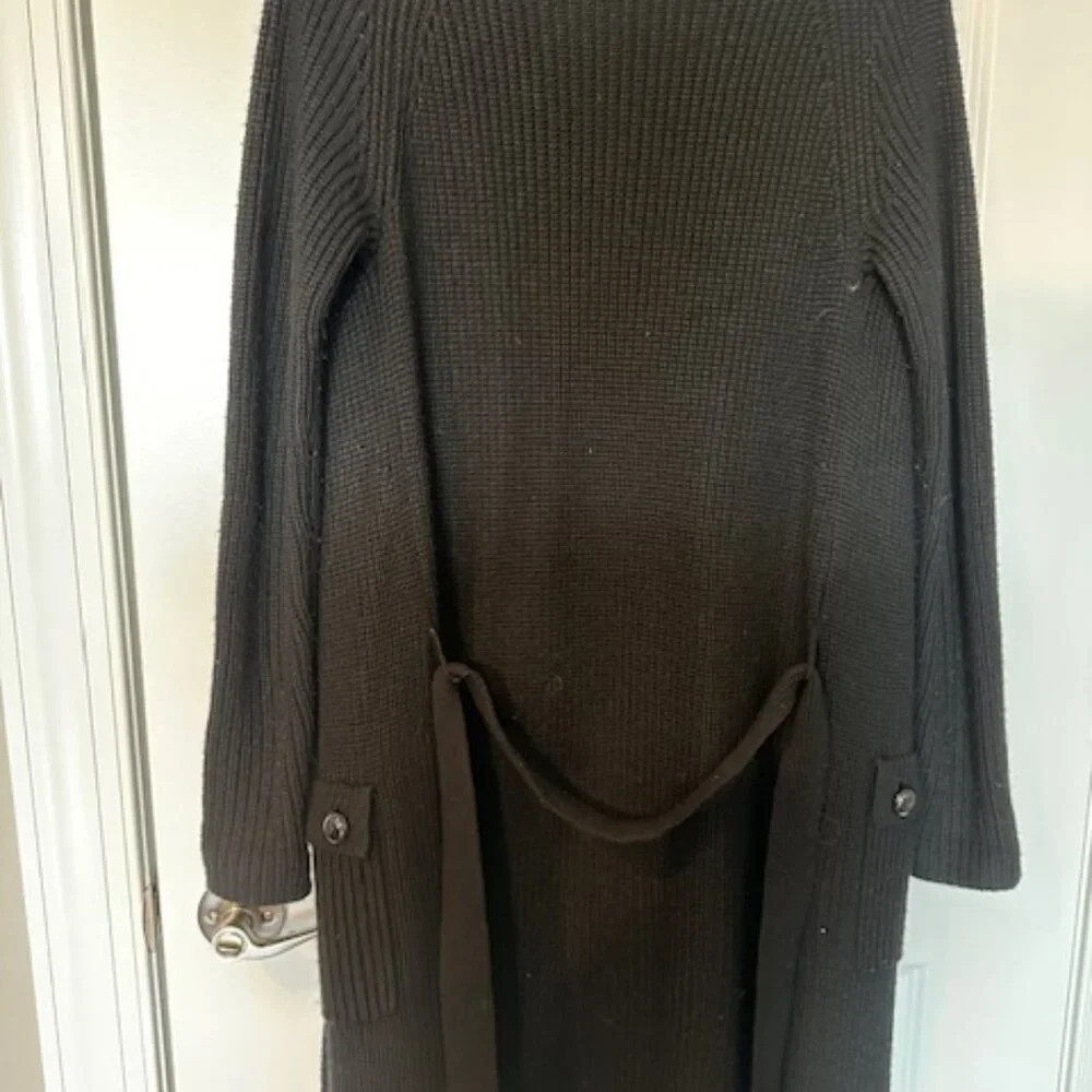 ANN TAYLOR LOFT BLACK KNIT SWEATER DUSTER - Picture 4 of 4